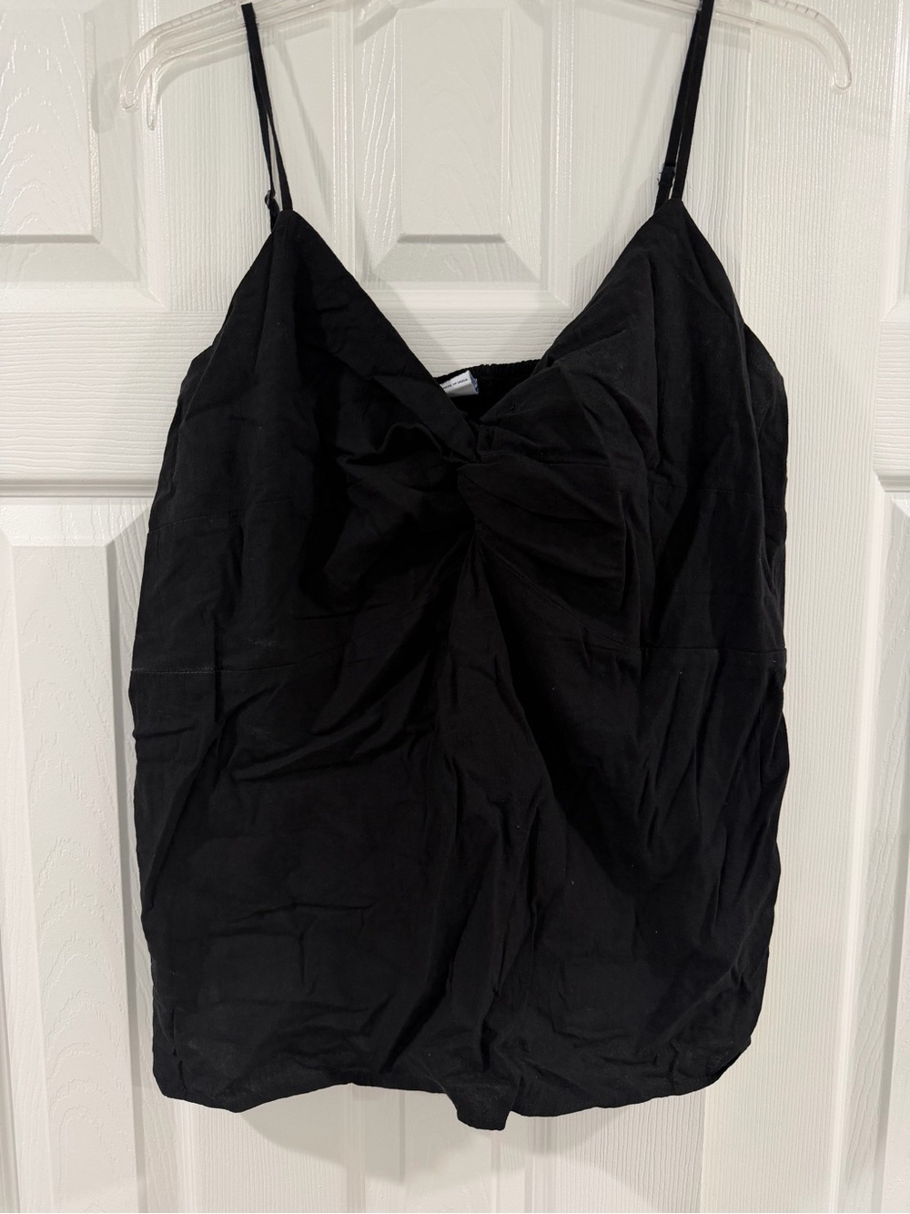 Old Navy Black Twist-Front Spaghetti Strap Women's Top